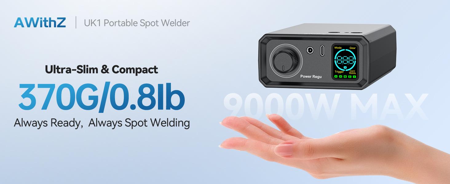 9000W Battery Spot Welder, Knob 100 Gears Foot Pedal Operated, 0.1-0.3mm Spot Welder with Dual Pulse Output, Spot Welder for DIY Battery Packs (UK1)