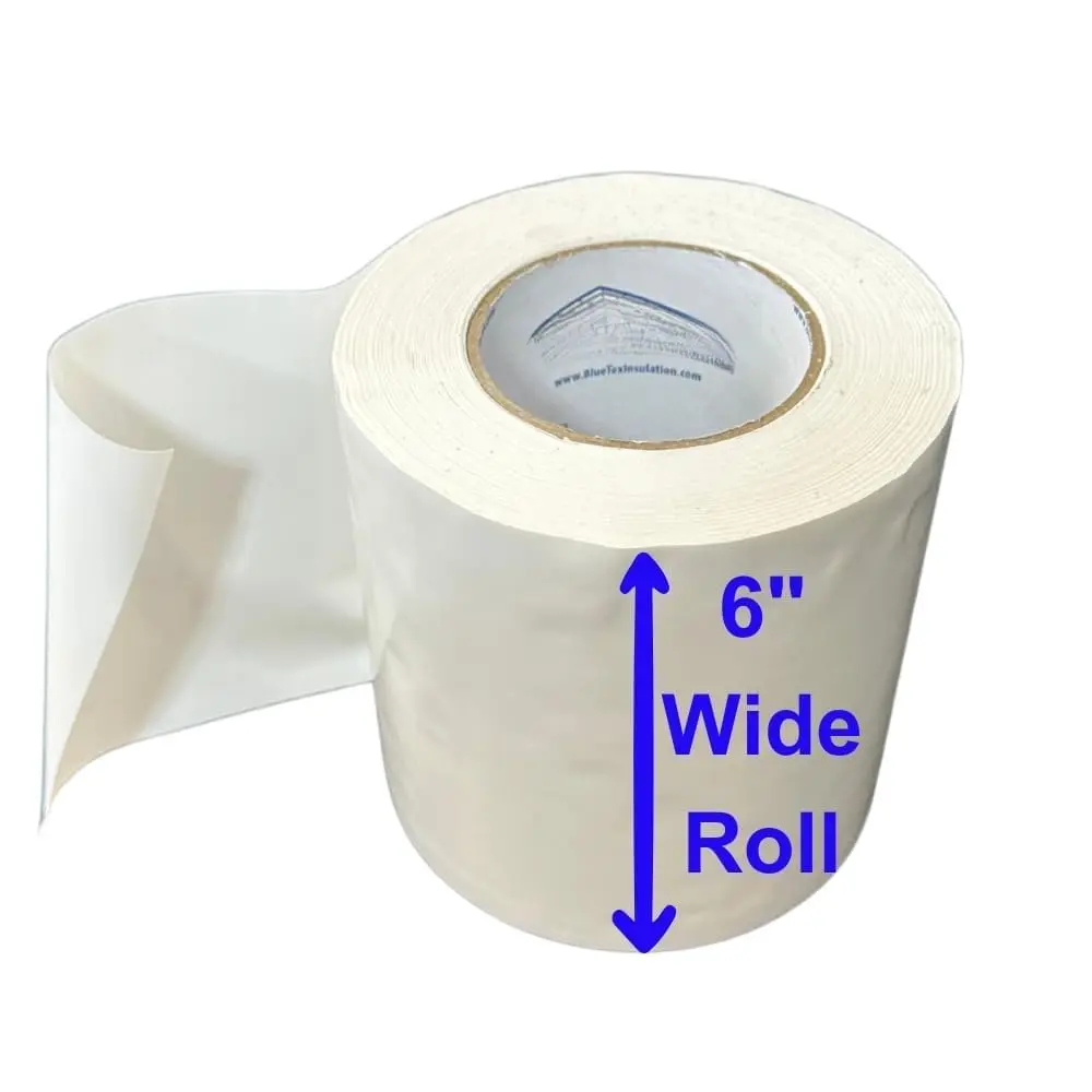 ㅤ 6" Wide x 180' Long White Vapor Barrier Seam Tape - 1 Roll Waterproofing and  for Crawlspaces,  Repair, Underlayment Seams, Metal Building  Seams