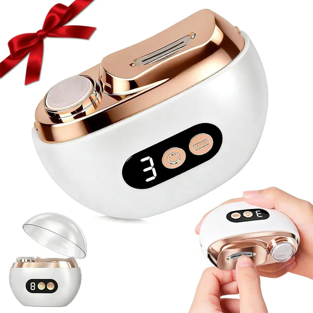 2-in-1 Electric Nail Clipper, Nail Clippers, 3-Speed Automatic Nail Trimmer with LED Light & Storage Box, Rechargeable for Baby Kids Adults Seniors