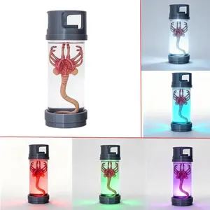 Alien Glow Jar Xenomorph Specimen Facehugger Chestburster Embryo Glass Jar Movie Prop Replica Home Decor Desktop Crafts
