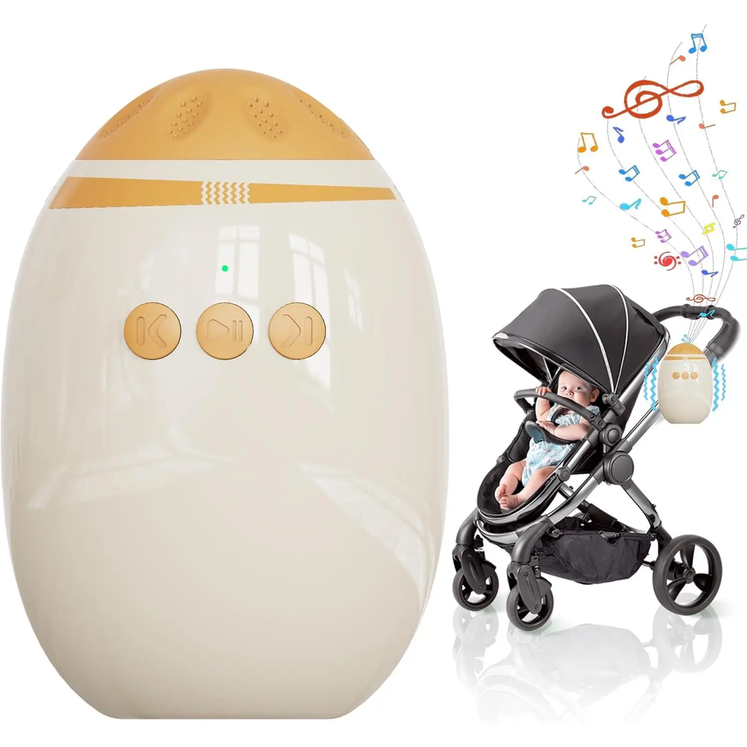 Baby Stroller Rocker, Hands-Free Sleep Soother with 11 Soothing Sounds, Adjustable Speed, Rechargeable Vibrating Rocker for Strollers and Prams