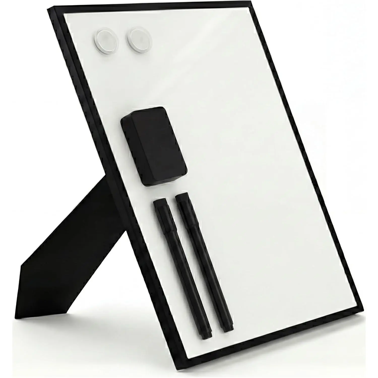 Dry Erase Board 12x16 with Foldable Stand, Portable Black Desktop Whiteboard for , , School & Kitchen