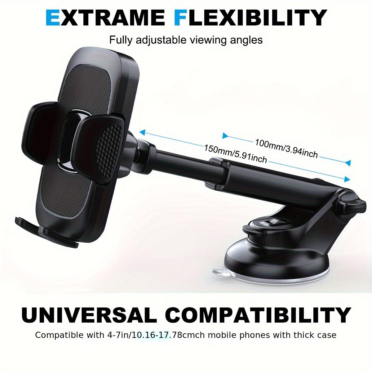 360 Degree Rotatable Car Phone Holder with Suction Cup, Car Phone Holder, Retractable Car Phone Mount, Universal Car Interior Accessories,Glass Suction Cup(FS)