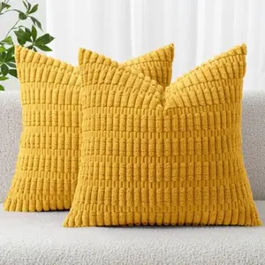 Upgrade your space! ✨ 2-Pack Multi-Color Textured Corduroy Pillow Covers | Soft Waffle Knit Throw Cushion Cases for Minimalist Couch Decor | Cozy Pastel Home Aesthetic 🛋️