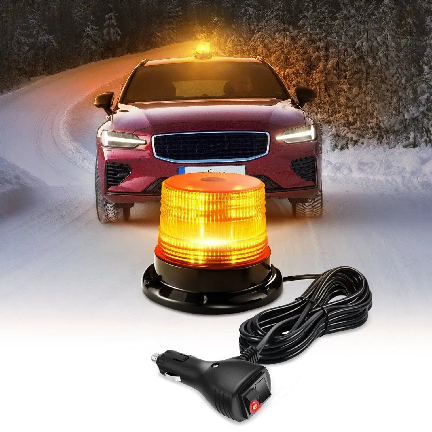 Nilight 40-LED Amber Strobe Light, LED Emergency Flash Strip Bars & Work Lights for Automotive & Motorcycle Use