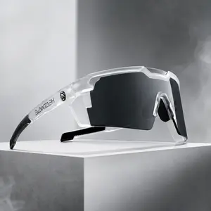 Photochromic Cycling Sunglasses for Men Women, UV400 Square Shield Sports Glasses for Biking Running and Outdoor Gear