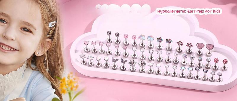 FUNRUN Earrings for Women - Hypoallergenic  Earrings - Cubic Zirconia Earrings Studs Hoop Set for Sensitive Ears