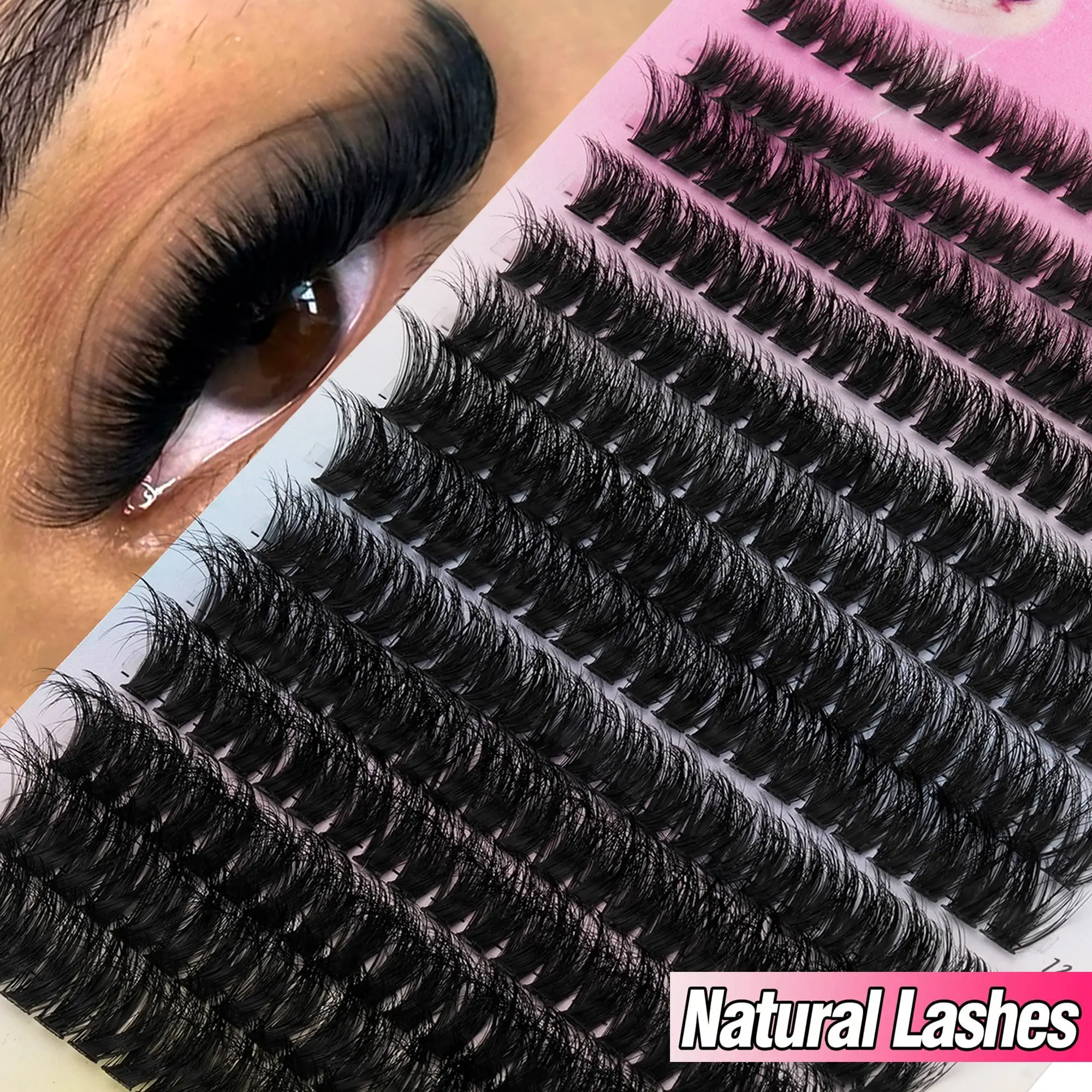 280 Pcs DIY False Lashes, European Style Long & Short Mixed Design, Easy Application, Perfect for Travel, Selfies, Dates, Daily Makeup