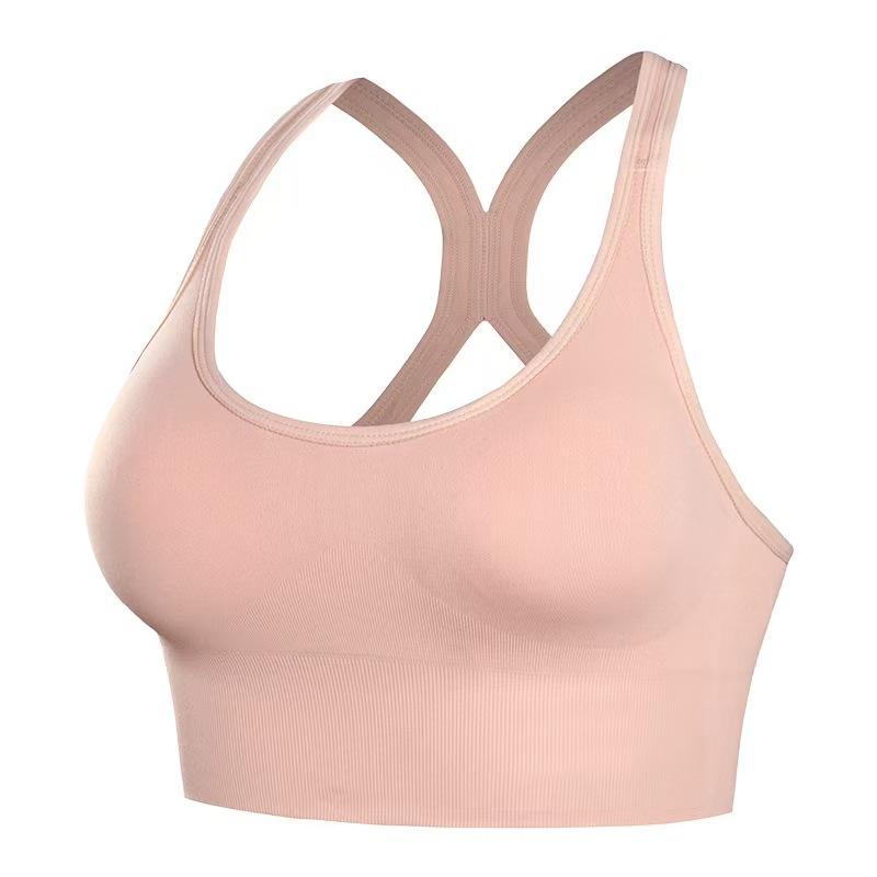 Women's Solid Wireless Bralette Comfortable Breathable Backless for Sports and Daily Wear Medium Support Lingerie All Seasons Strappy Sports Bras