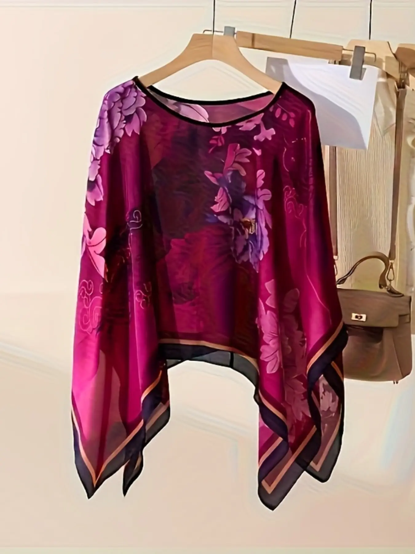 Fashion Loose-Fit Summer Cooling Shawl, Elegant Random Print Design, Perfect for Beach Vacations, Multiple Styles Available, Boho Shawl Wrap