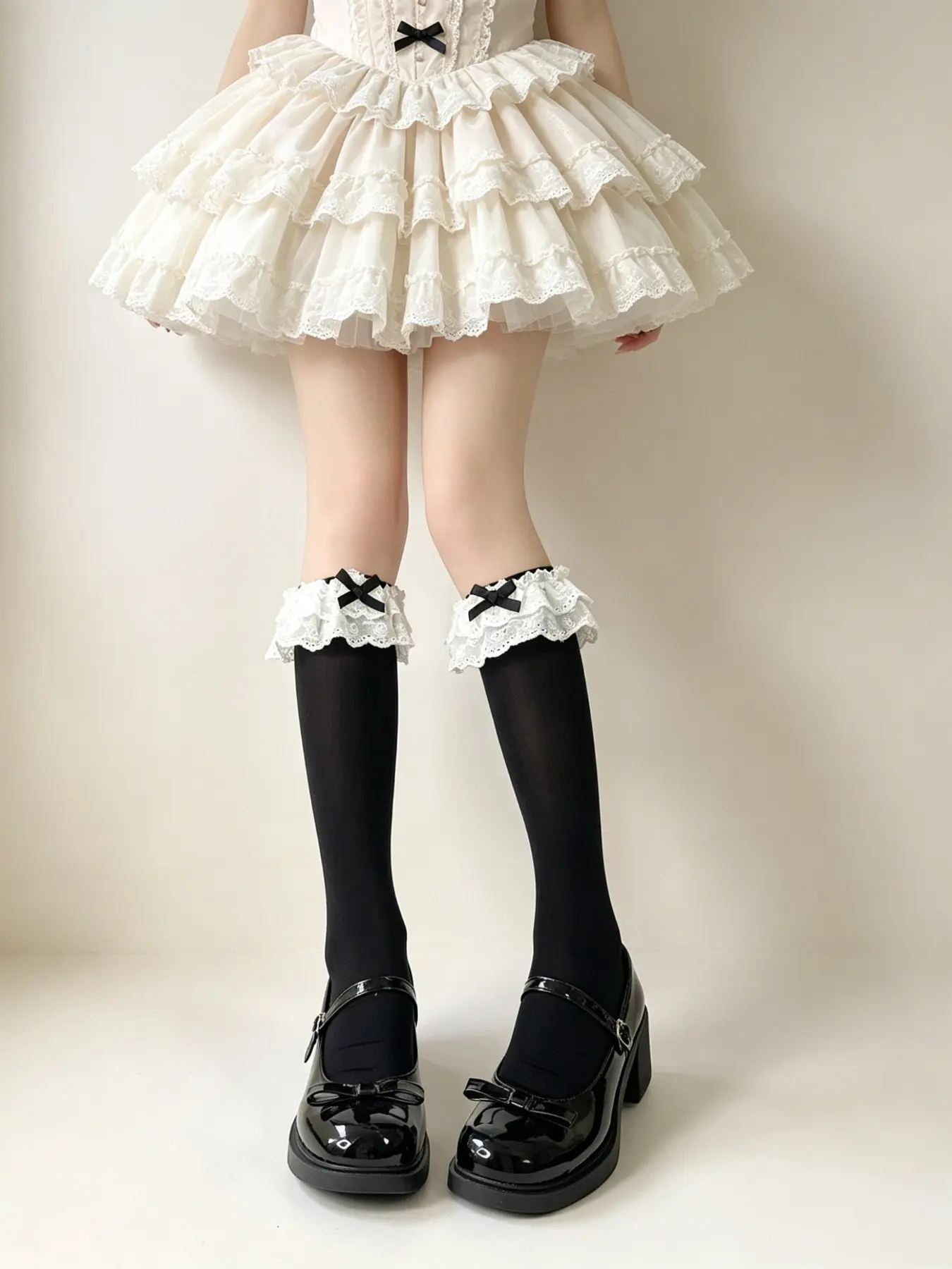 Women's Butterfly Knot Knee-High Stockings, Sexy Style, Cute, Jacquard Design, Perfect for Dates, Anniversaries, Parties, Music Festivals
