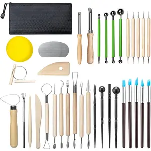 36 PCS Clay Sculpting Tools Kit Pottery Tools for Stippling Carving Molding and Shaping Clay Crafts, Suitable for Beginners Hobbyists and Artists