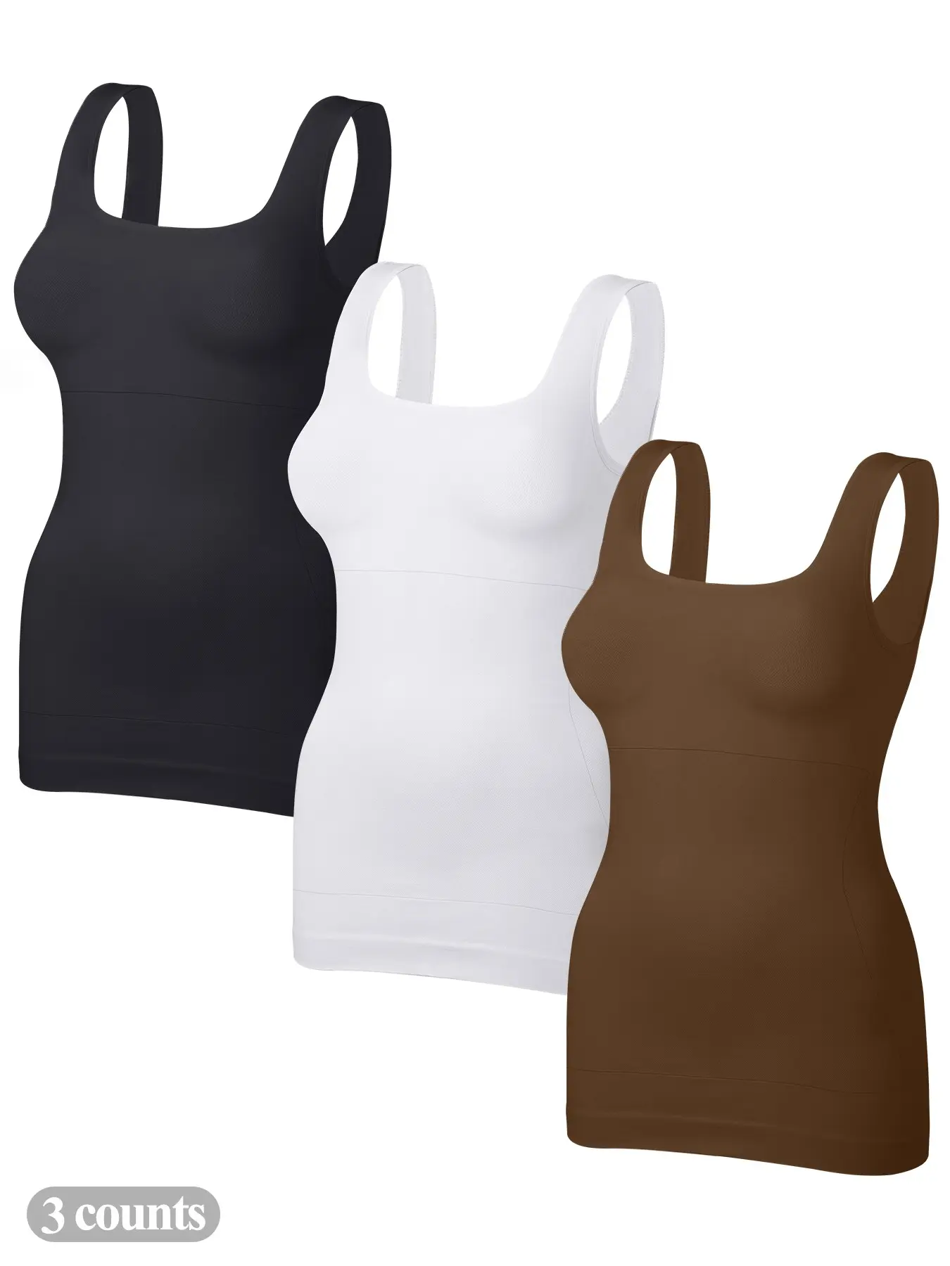 Women's Tummy Control Shapewear Tank Tops, Seamless Square Neck Compression Tops, Slimming Body Shapewear, Solid Backless Shaper, Fit, Piece