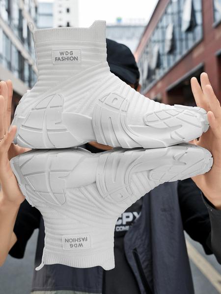 Men's Fabric High-Top Sneakers, Stylish and Comfortable Footwear for Everyday Wear, Perfect for Casual Outings and Sports Activities, Trendy Walking Sneaker