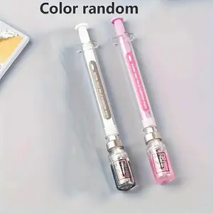 Random Color Retractable Gel Pens, Novel Stress Relief Ballpoint Pens, Medical Vaccine Theme Writing Tools for Nurses, Doctors, Students