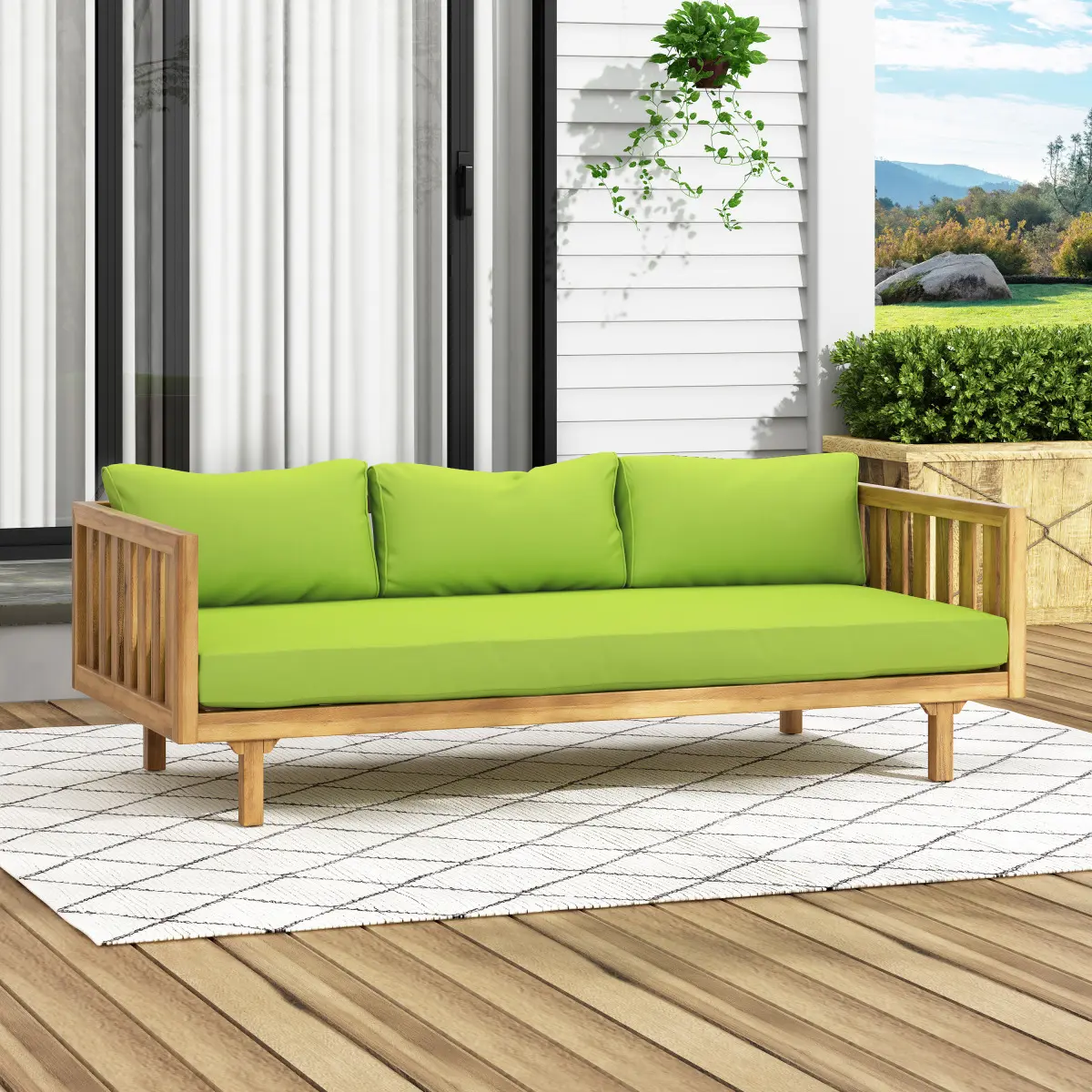 CLAREMONT 3-Seater Daybed, Indoor-Outdoor Leisure Recreation Furniture for Relaxation