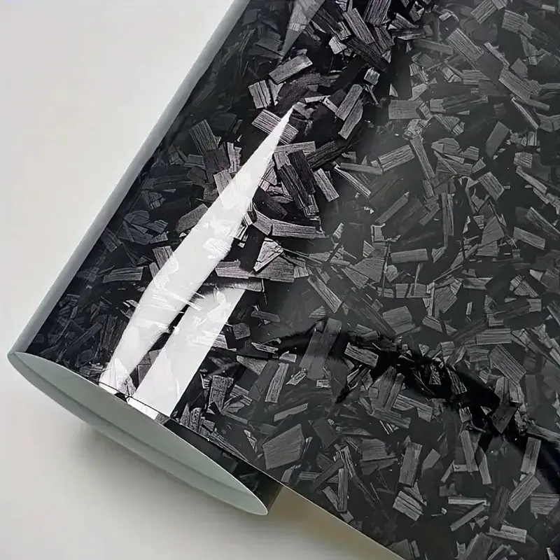 Ultra Glossy PET Black Carbon Fiber Vinyl Wrap Film Self Adhesive Car Motorcycle DIY Sticker Decal With Air Release