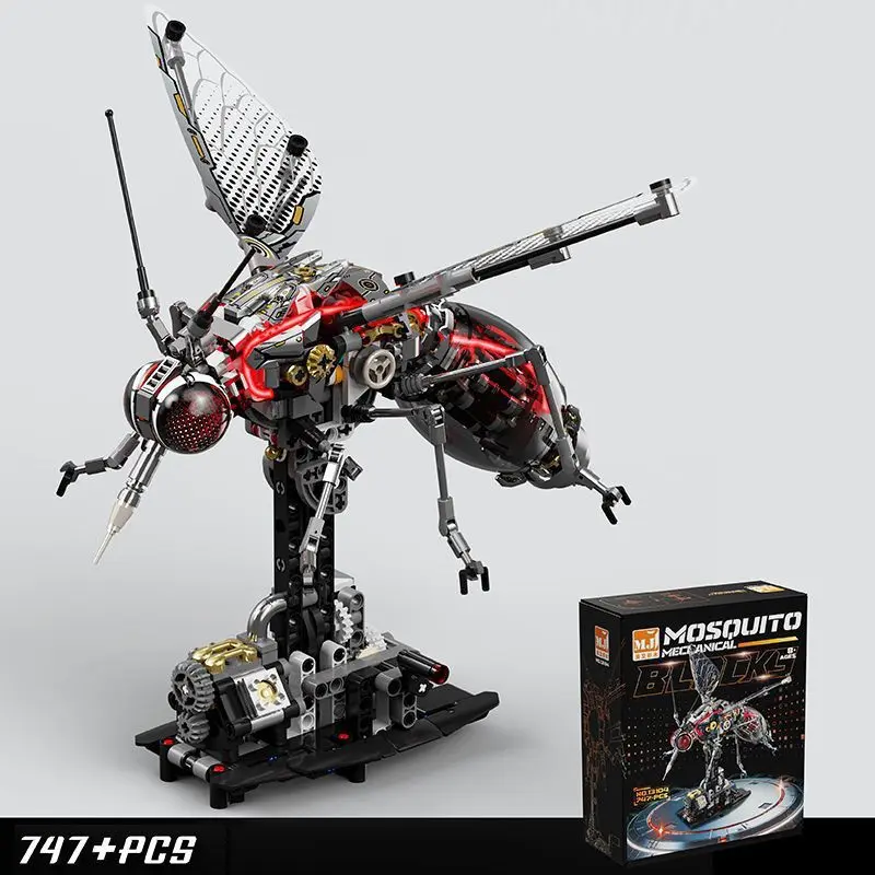 750 Piece Building Block Model Kit, Mechanical Mosquito Dragonfly Set, Cyberpunk Style, Collectible, Home Decor, Gift Idea