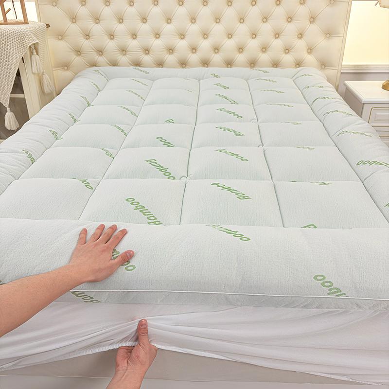 Cooling Mattress Topper, Extra Thick, Plush Quilted Pad with 8-21 Inch Deep Pockets, Overfilled with Breathable Polyester, Mattress Protector- Machine Washable 1000GSM