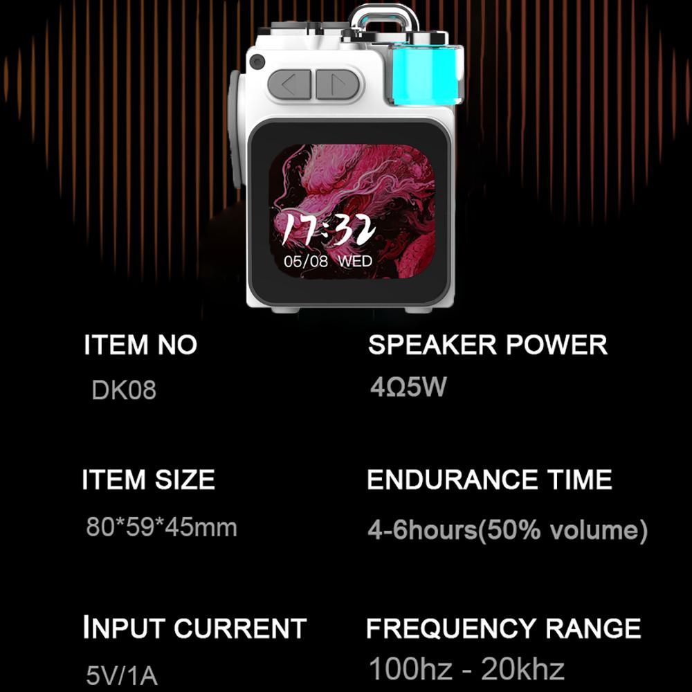 GAMINJA Wireless Speaker, Portable Mini Multi-function Wireless Music Player, Rechargeable Stereo Radio Speaker with Cool Light for Home Office, Multifunctional Desktop Speaker