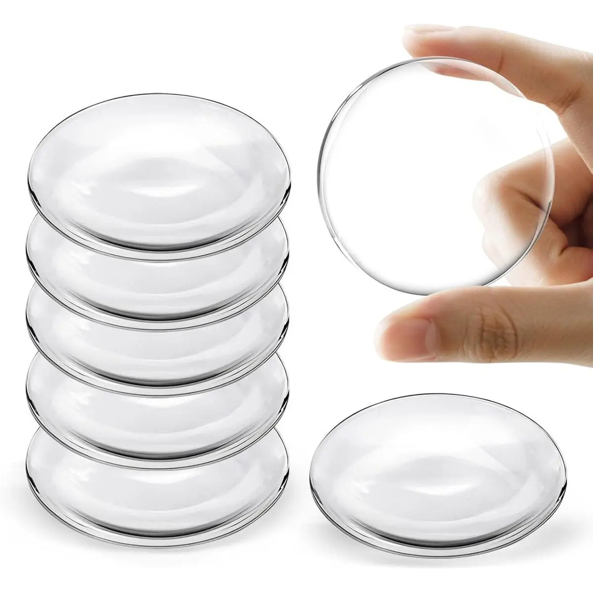 Door Stoppers for Wall, Door Knob Wall Protector 2" (6-Pack), Self Adhesive Door Bumpers for Walls, Shock Absorbent Door Handle Stopper, Protects Every Wall Surface, Clear