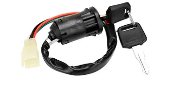 4-Wire Pin Ignition Start Switch with Wire Connector - Biker Lock & Bike Parts for ATV Quad Bike, 50cc-125cc 4-Wheelers, 110cc ATVs Compatible with Tao Tao, Coolster, Sunl, Roketa, Kazuma (Check Fit First)