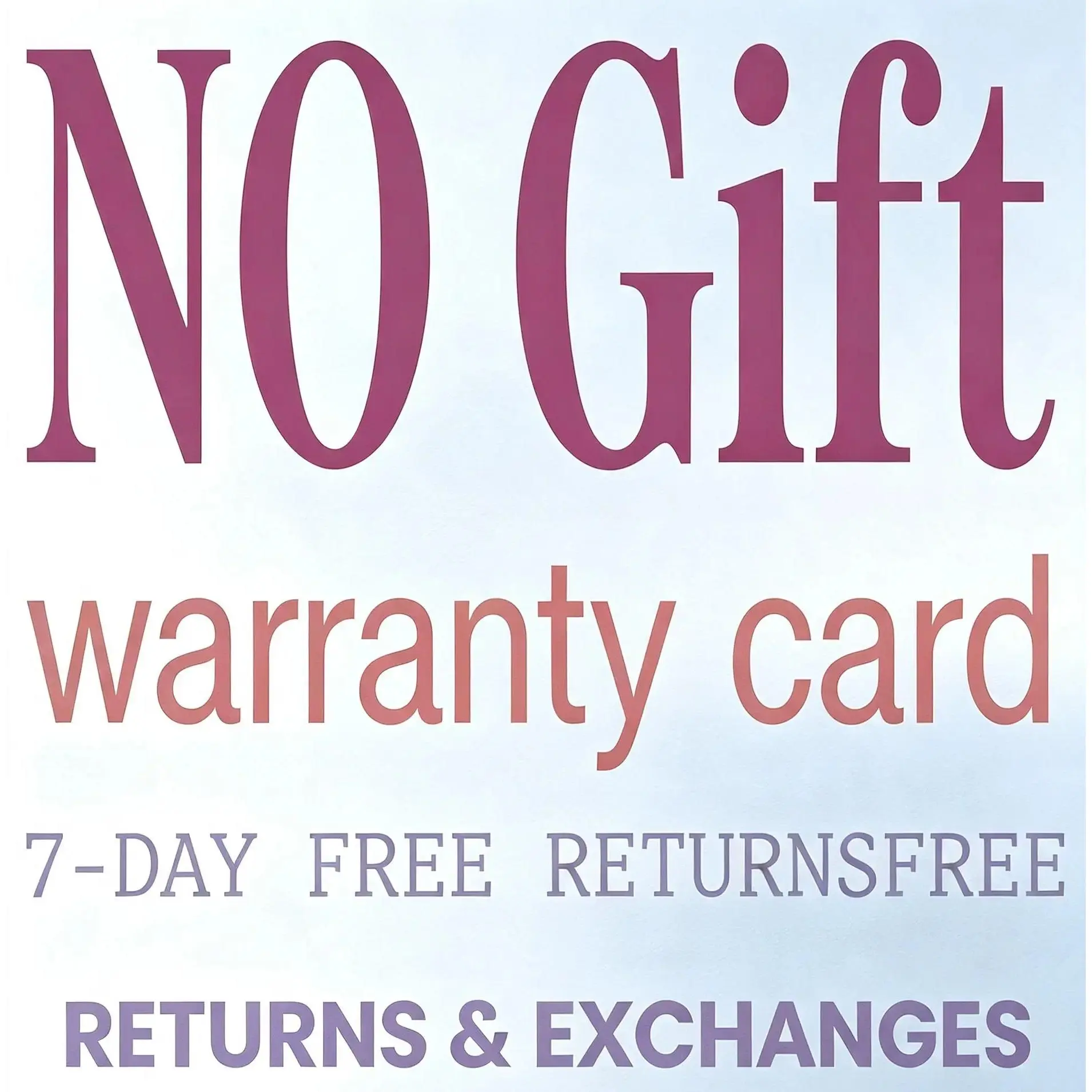 NO GIFT ! ! ! WARRANTY CARD!! !