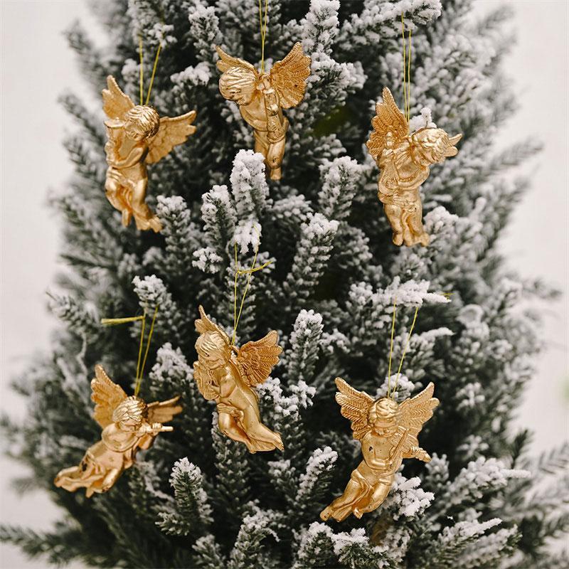 6Pcs Christmas Angel Ornaments Christmas Tree Decorations Hanging Pendant Angels Xmas Hanging Decors For Home DIY Party