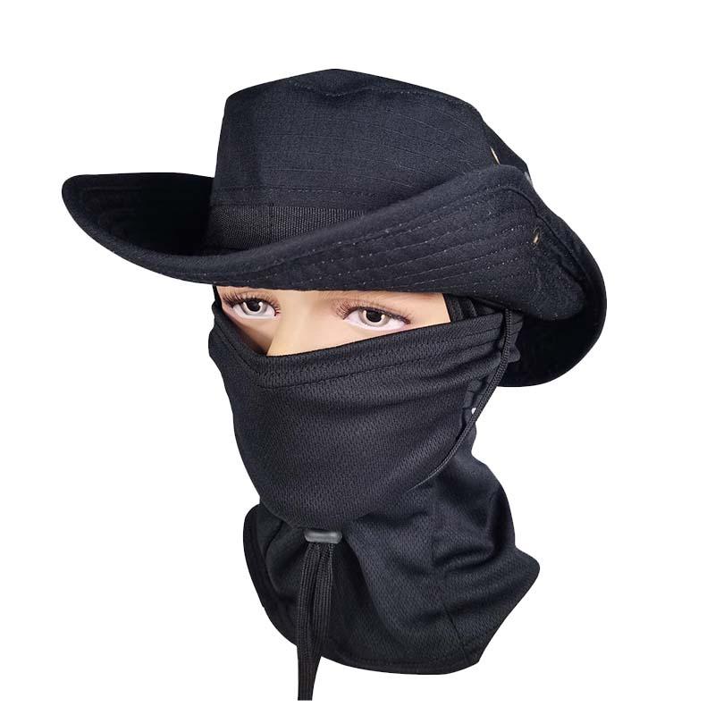 Men's Camouflage Hat and Wide Brim Cap Set, UV Protection Tactical Fisherman Hat, Outdoor Sports Hiking Camping, Casual Style