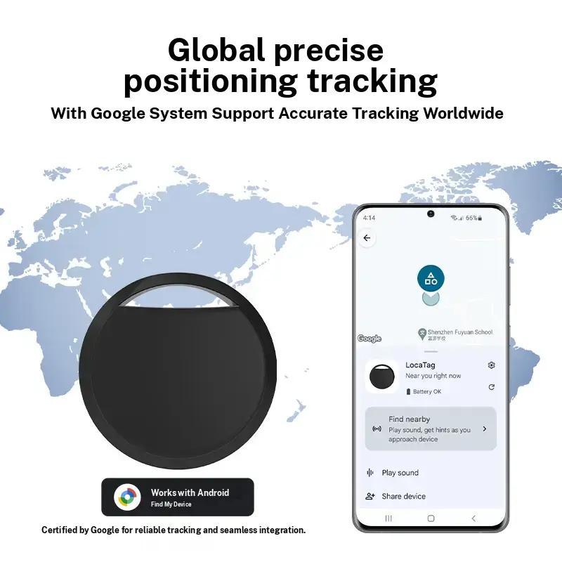Smart Google GPS Tracker for Android, BT-compatible Tracking Device for Keys Wallet Luggage Pet, Precision Locator Compatible with Google Find My Device