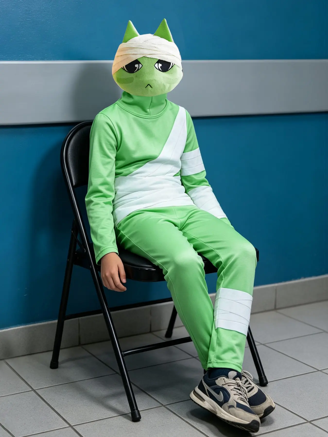 Animal Hospital  Adorable Boy Jumpsuit Set with Mask, Role-Play Costume, Slim-Fit Party, All Seasons Wear, Essential for Game Enthusiasts
