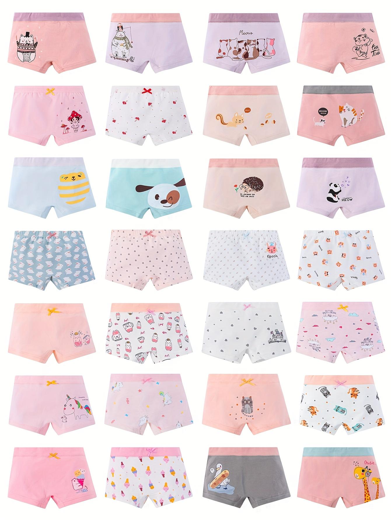 New12pcs Soft Cotton Boxer Shorts for Young Girls - Breathable, Comfortable, All-Season Underwear with Cute Cartoon Prints, Breathable Clothing |                 Playful Print Design |    Gifts  Gifts             Stretchable Fabric