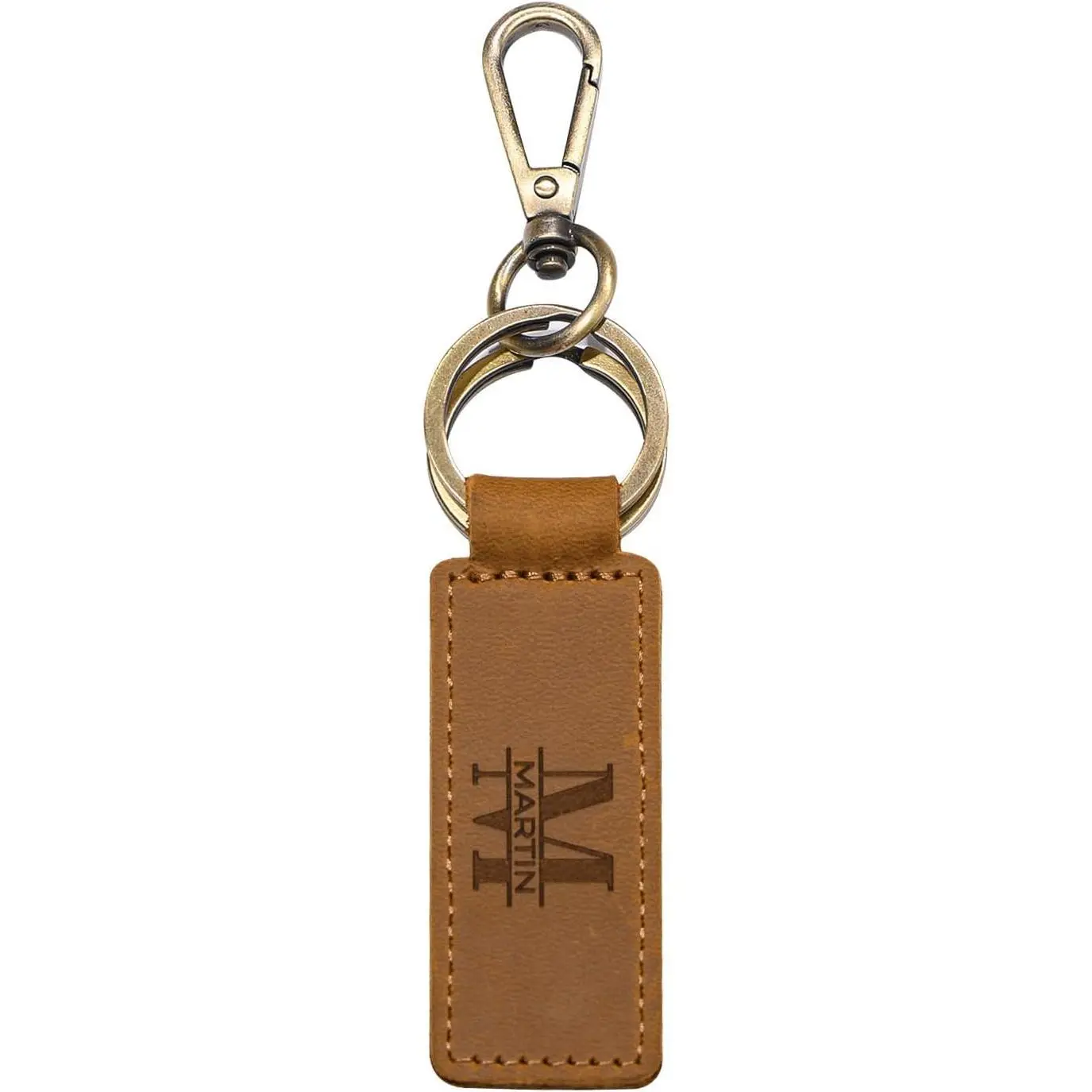 Onedor Custom Keychain, Personalized keychains, Genuine Leather Key Chain Holder Engrave Name Text, Customized Gifts for Men