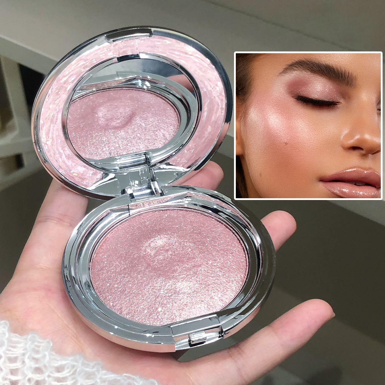 Long-Lasting Highlighter Palette, 1 Count Shimmering High-Gloss Sparkling Powder Makeup Palette, Suitable for Daily, Office and Date Makeup