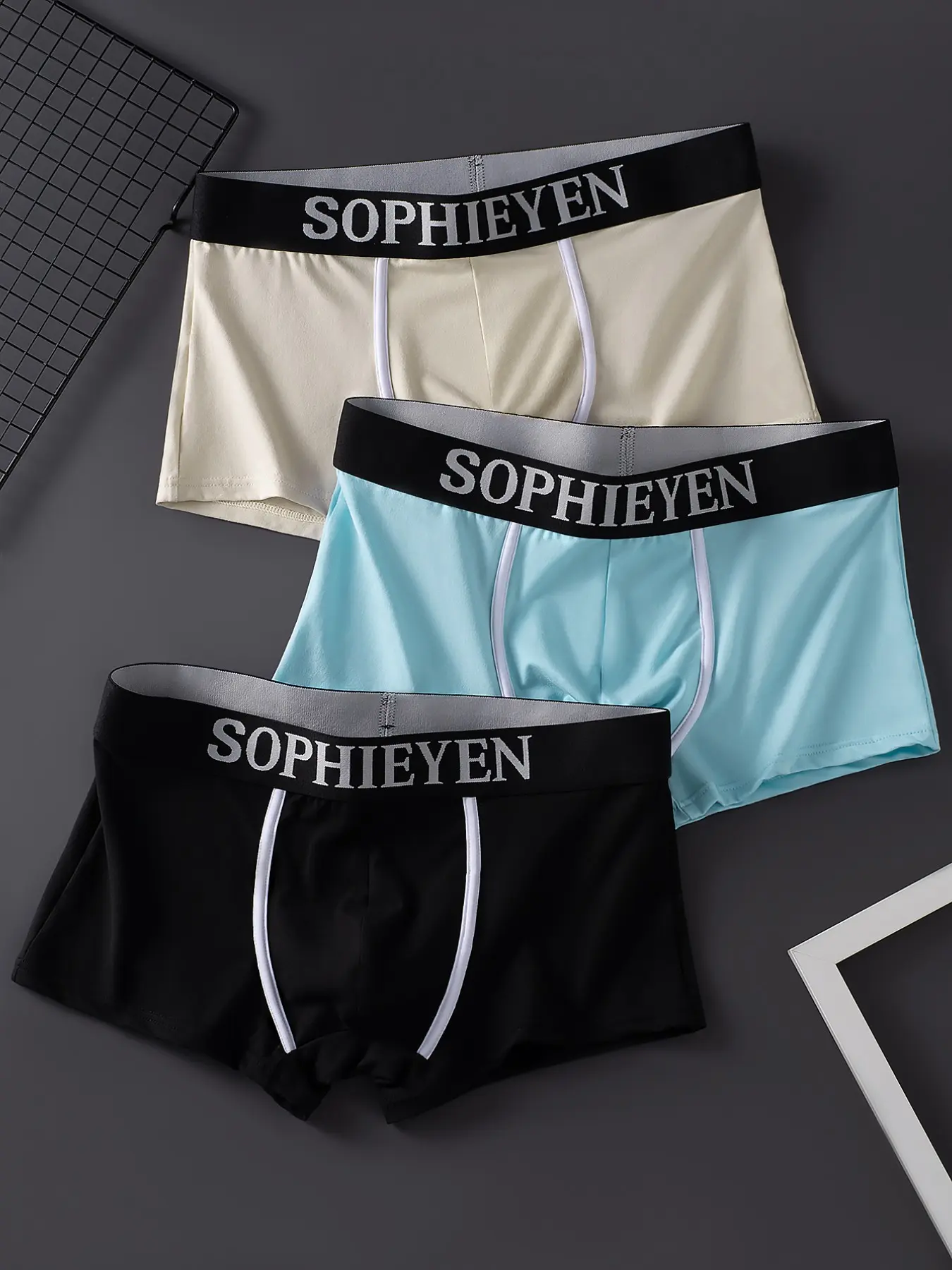 Men's Multi-Pack Fitted Boxer Shorts Underwear Set, High-Quality Casual Youth Trunk, All-Season Comfort, Lightweight, Stretchy Fabric, Fashionable Design