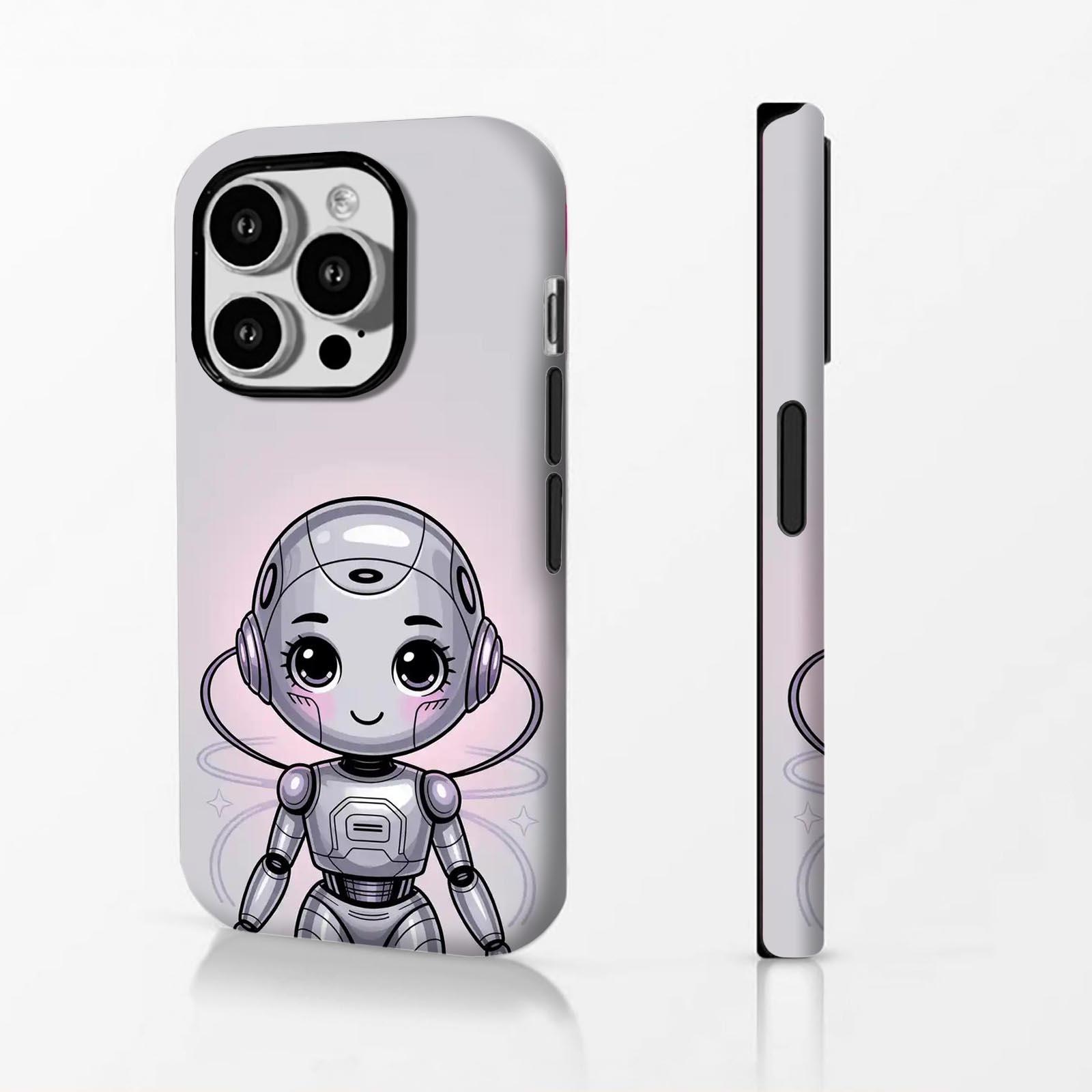 Cute, robot, cartoon Soft And Hard Two-In-One Film Printed Full Pattern Case For IPhone 16 15 14 13 1211 Pro Max Plus Phone Case