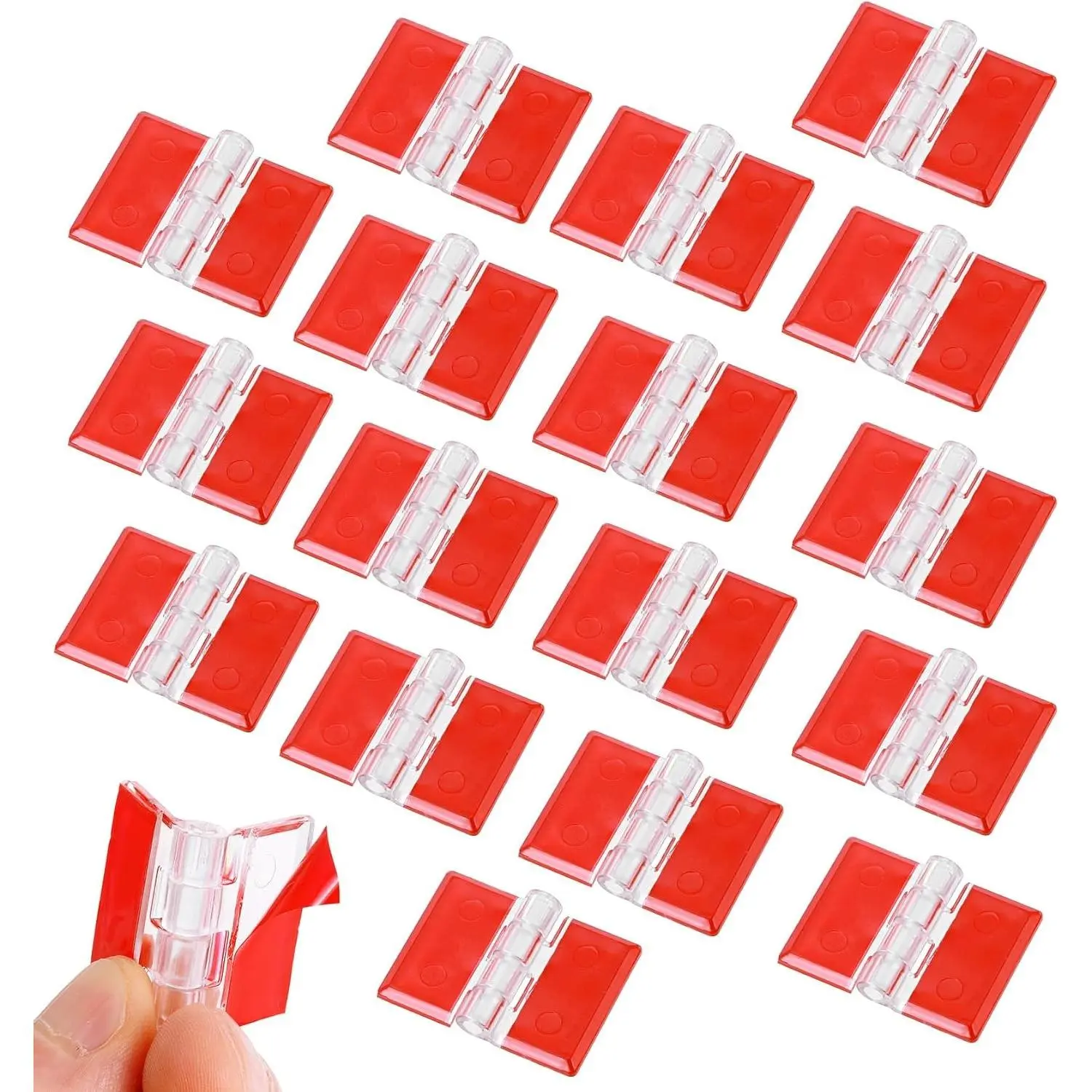 18 Pcs Small Self Adhesive Acrylic Mini Hinges for Crafts