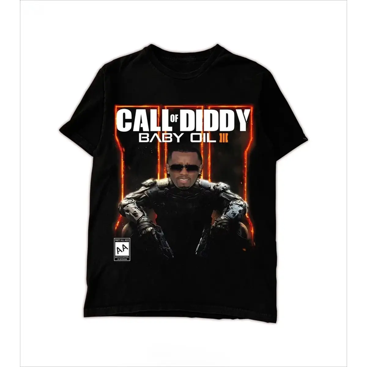 "Call of Diddy Baby Oil" Viral Funny Meme Graphic Printed T-Shirt For Men Women, Soft Casual Cotton Streetwear Short Sleeve Daily Wear Tops