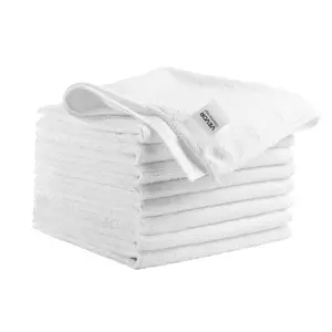 50 Pack White Microfiber Cleaning Cloth, 12 X 12 In Premium Microfiber Towels, Lint-Free And Scratch-Free, Absorbent Cleaning Rags For Car, Household, Kitchen, Window,  SPA, Hotel & Bathroom