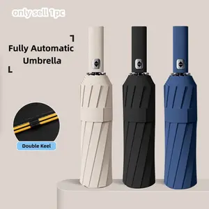 12-Bone Automatic Umbrella, Double-Bone Sunscreen Anti-UV, Folding Sun Umbrella, Portable Outdoor Protection, 1pc