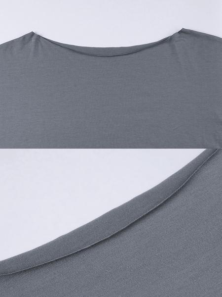 Women's Casual Basic Shoulder-Hole Batwing Sleeve Short Top, Versatile Plain Design, Perfect for Daily Wear & Layering