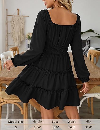 Women's lotus leaf ruffle dress new fall and winter women's fashion layered waist cinched elastic waist short skirt women