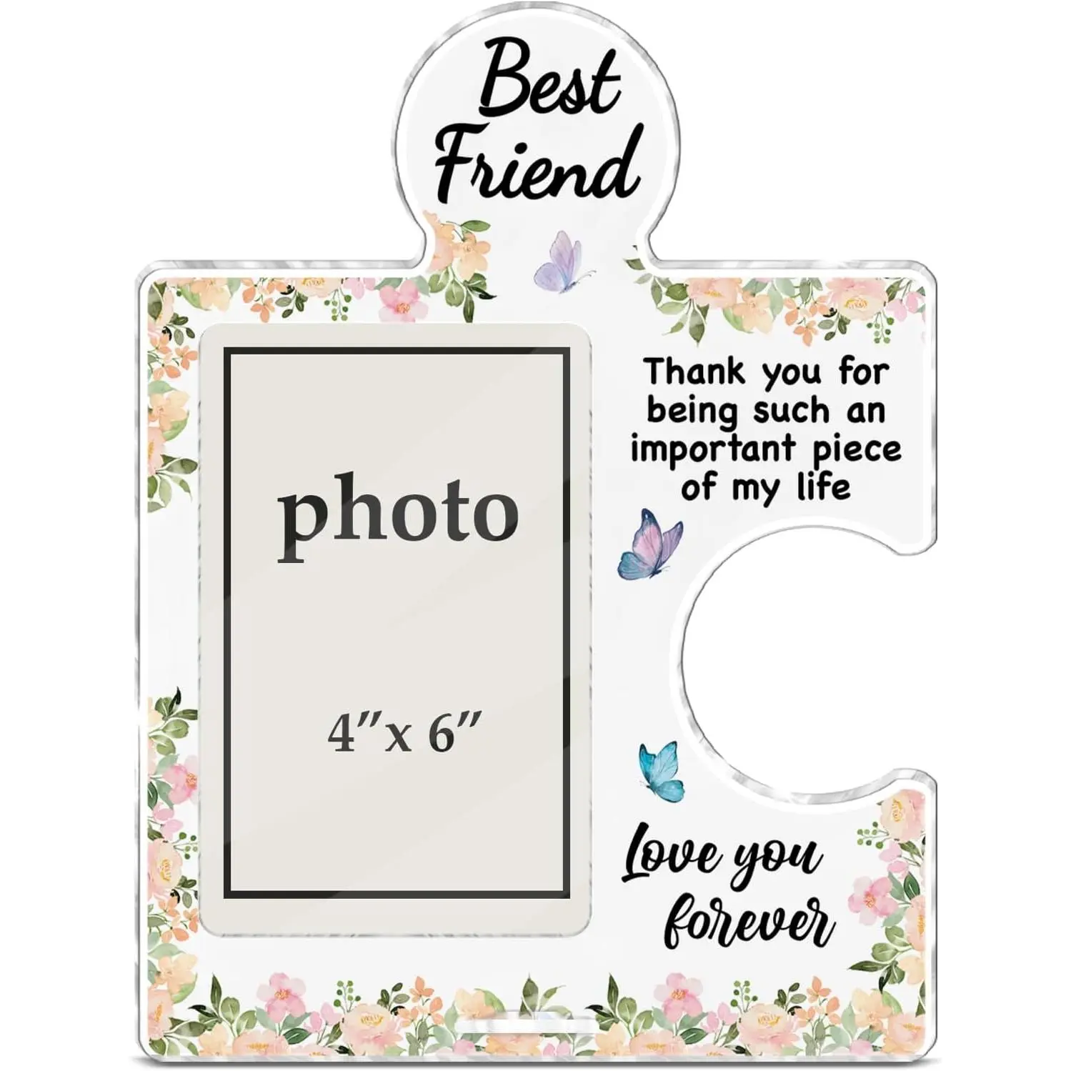 Birthday Gifts for  , Friendship Bestie Gifts for Women,    Puzzle Picture Frame  for Christmas Thanksgiving Graduation, 4 x 6 Inch Photo