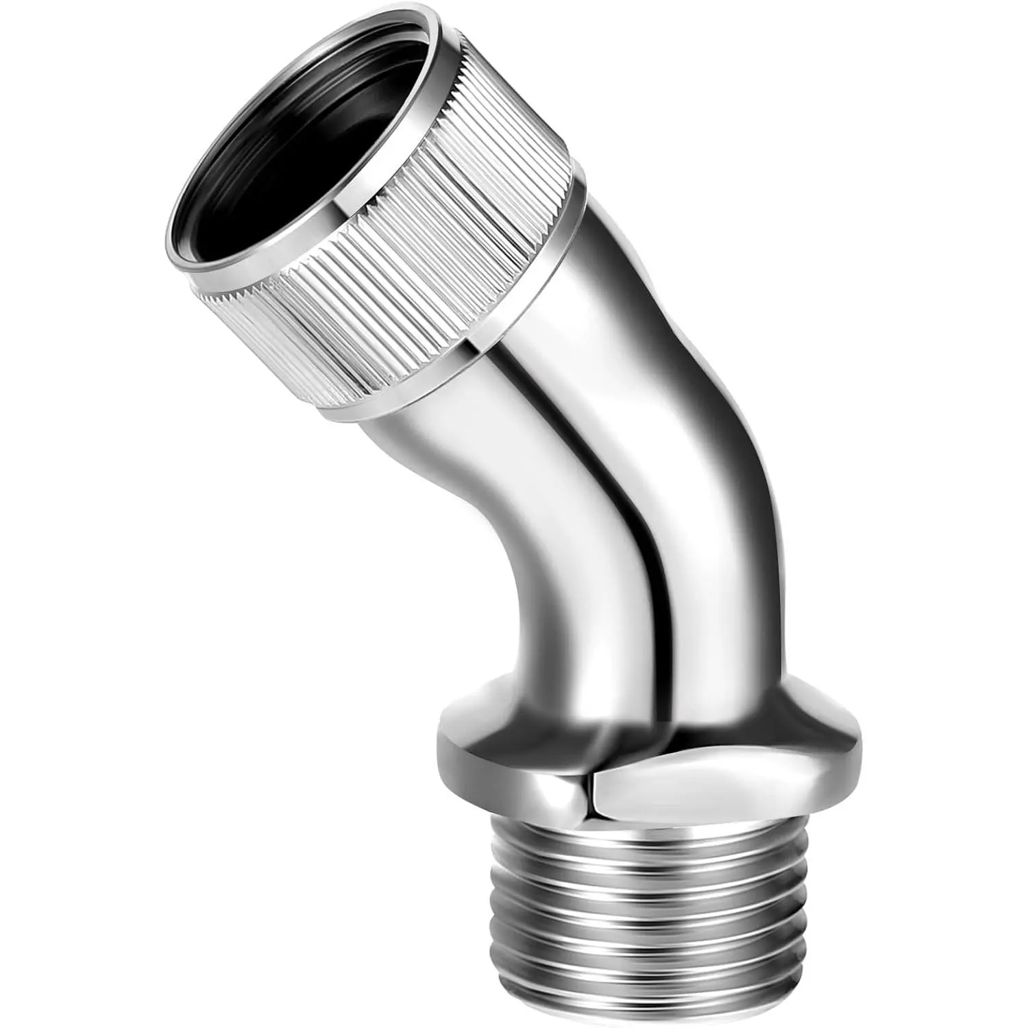 Shower Elbow Adapter for Shower ,  Metal Handheld Showers  Elbow Adapter 45° Male to Female G1/2 Showers Arm Pipes Angle Connector Solid Brass Constructed, Polish Chrome