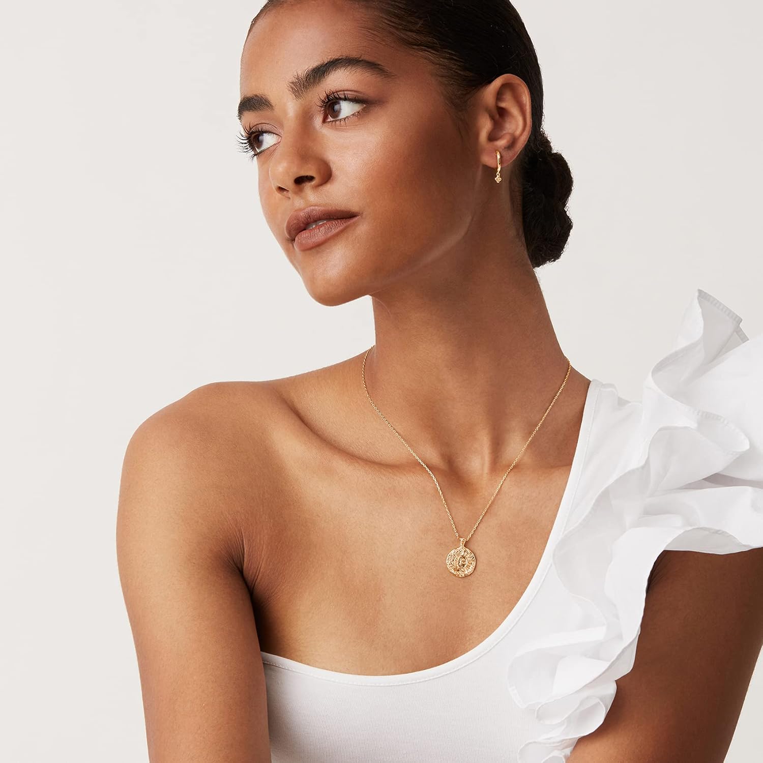 14K Gold Plated Engraved Coin Pendant Necklaces for Women |   Byzantine Coin Pendants |   Bohemian Necklace