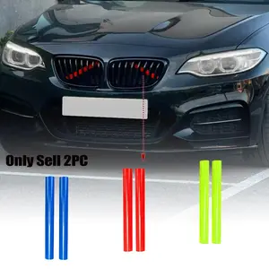 2PCS PVC Front Grille Insert Trim Strips Covers For BMW F20 F21 F22 F23 F30 F31 F32 F33 F44 F45 F46, Car Sports Styling Accessories, Cool Vehicle Decoration, Universal Automotive Accessories, Car Accessory
