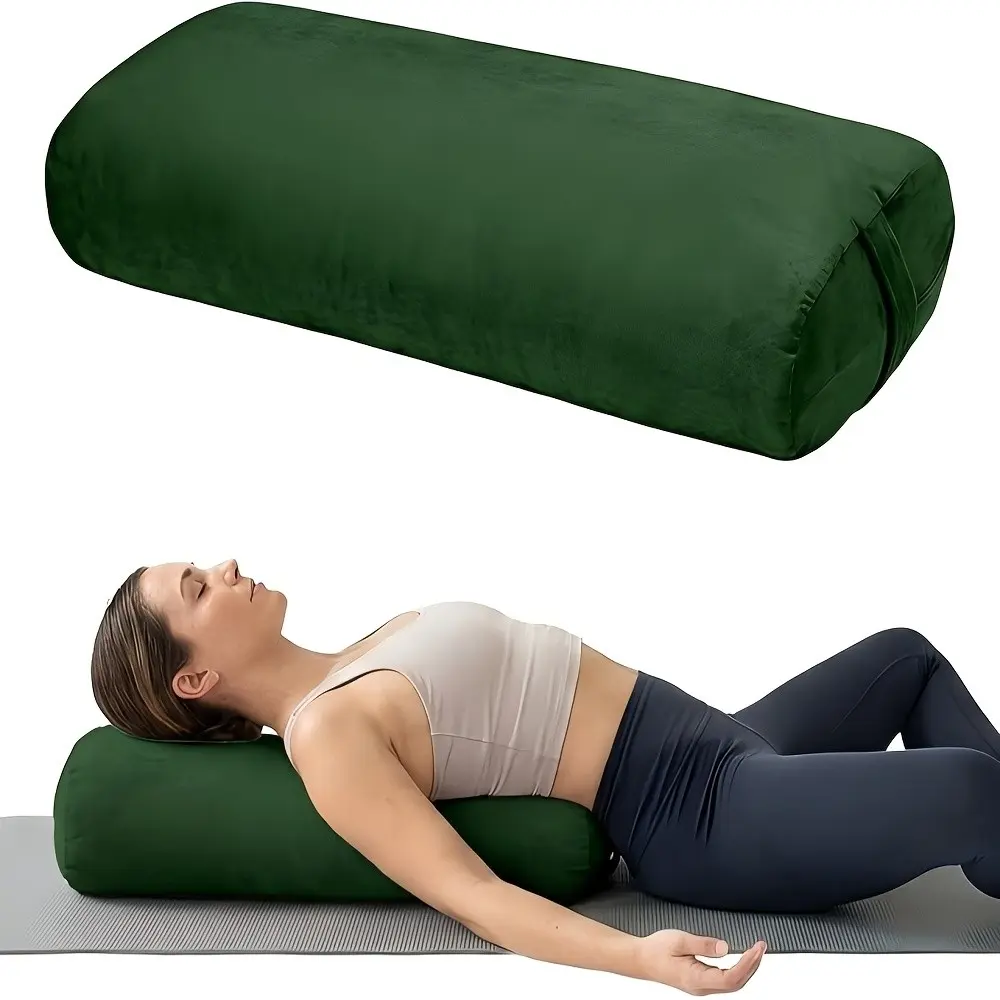 Yoga Bolster Pillows for Restorative Yoga Meditation Yoga Sitting Cushion Large Rectangular Yoga Pillow Foam Bolsters Pillow with Carry Handle for Restorative Practice, Versatile Yoga Support Pillow, Balance & Poses Modification