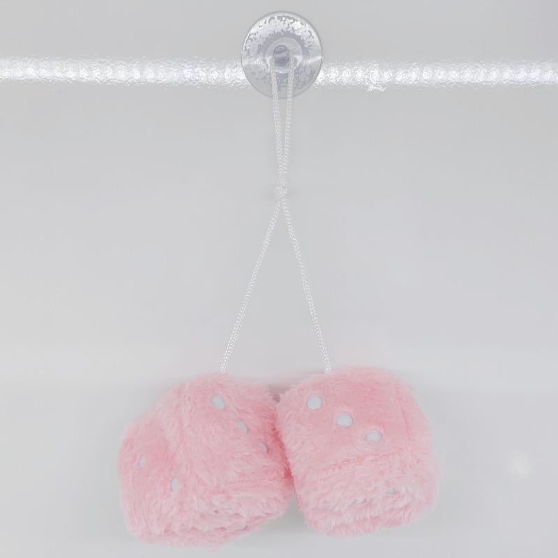 6cm long hair hot stamping dice plush toy cube pendant, rearview mirror pendant sieve