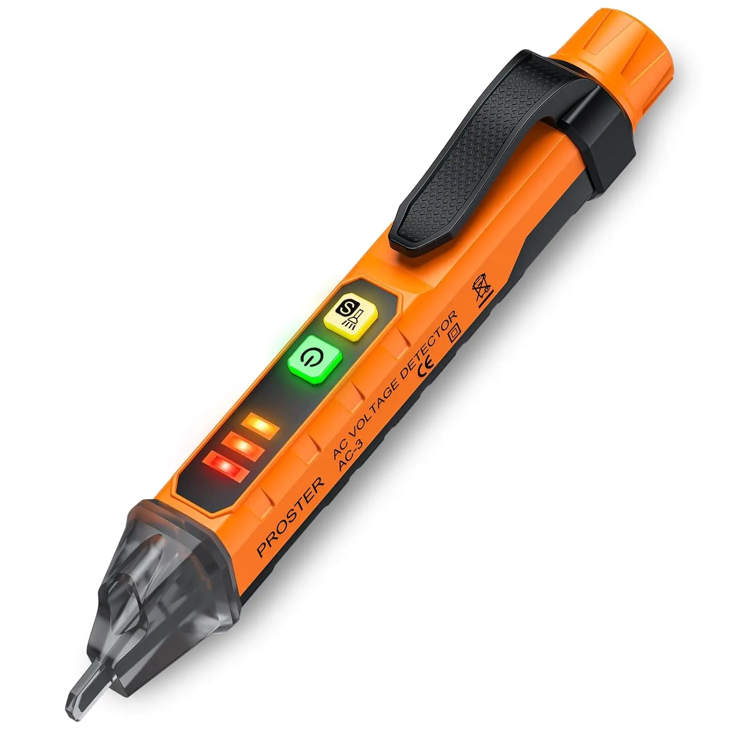Proster Non-Contact Voltage Tester Pen, 12-1000V/48-1000V Adjustable Voltage Detector with 3 Sensitivity Levels (High/Medium/Low), Audible Visual Alarm, LED Torch, Auto Power-off