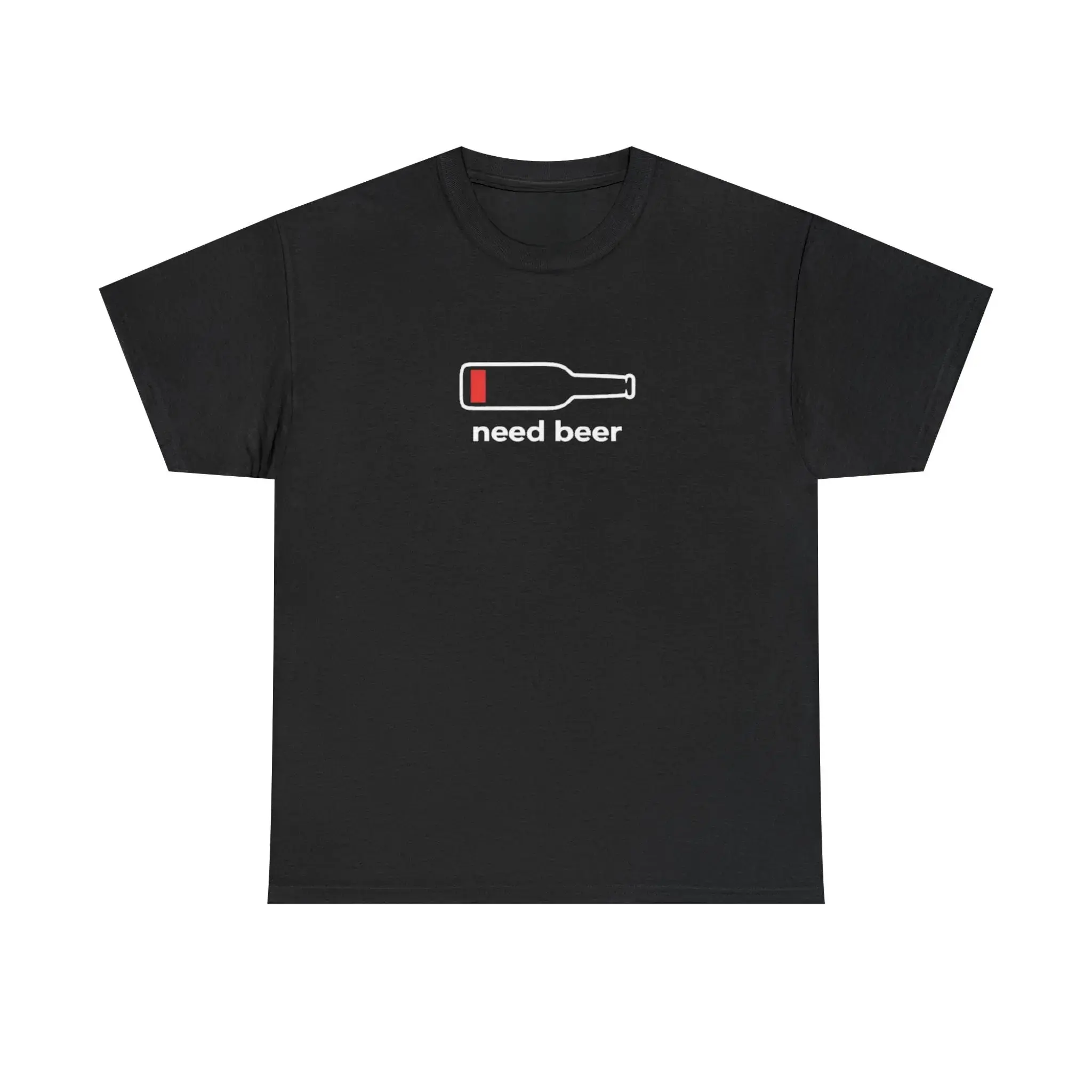Unisex Short-Sleeve Beer T-Shirt - Minimalist Print, Casual Wear, Casual Sports Top, Standard Sizes